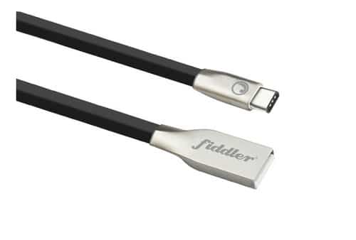 Cable cargador FIDDLER USB a Tipo C Negro 2.0A