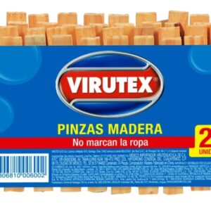 Pinzas de madera p/colgar ropa (24 unid) VIRUTEX